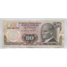 TURQUIA 1970 50 LIRAS BILLETE SIN CIRCULAR, UNC